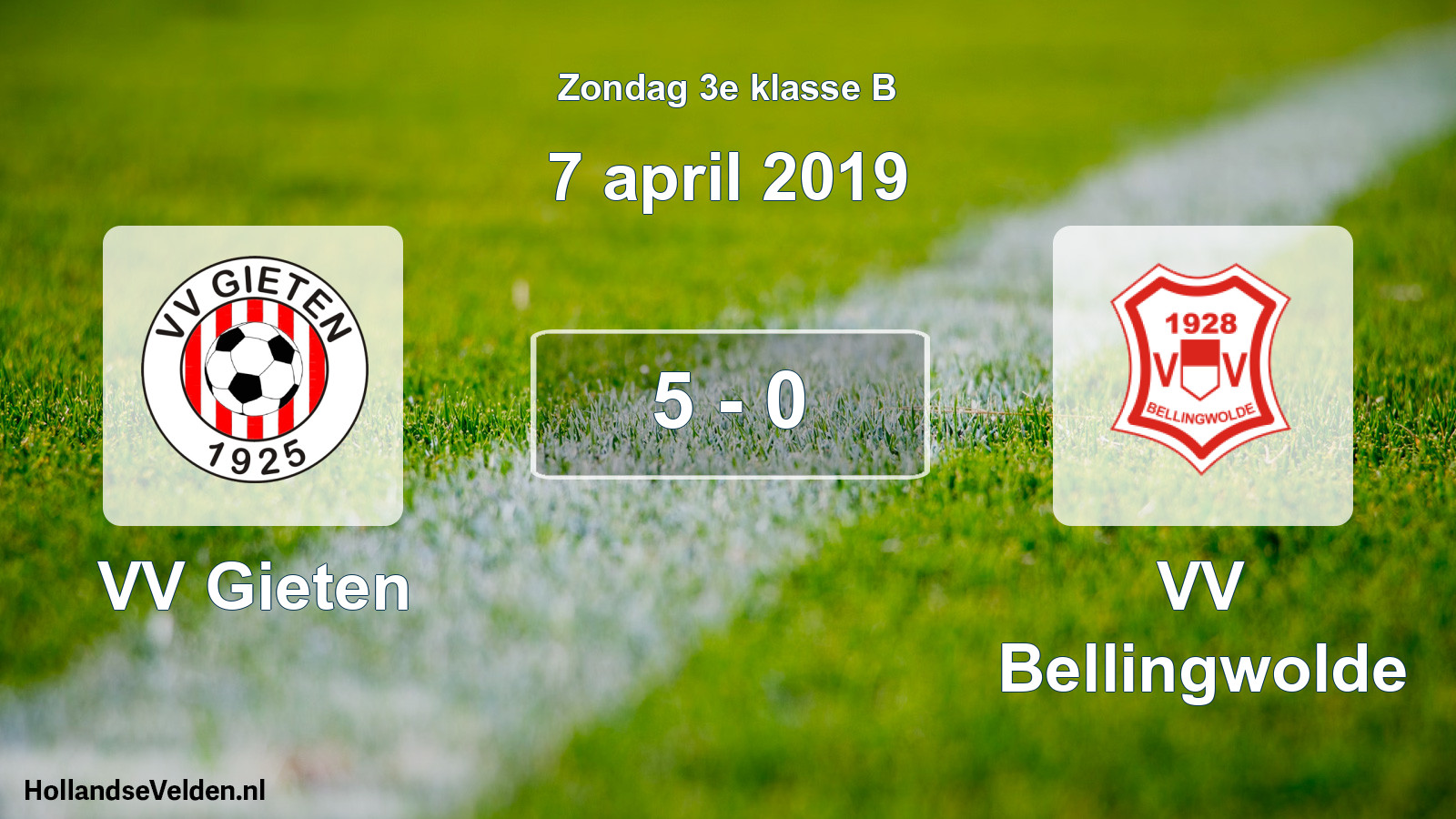 Total number of matches played: VV Gieten - VV Bellingwolde 5 - 0 (7 April 2019)
