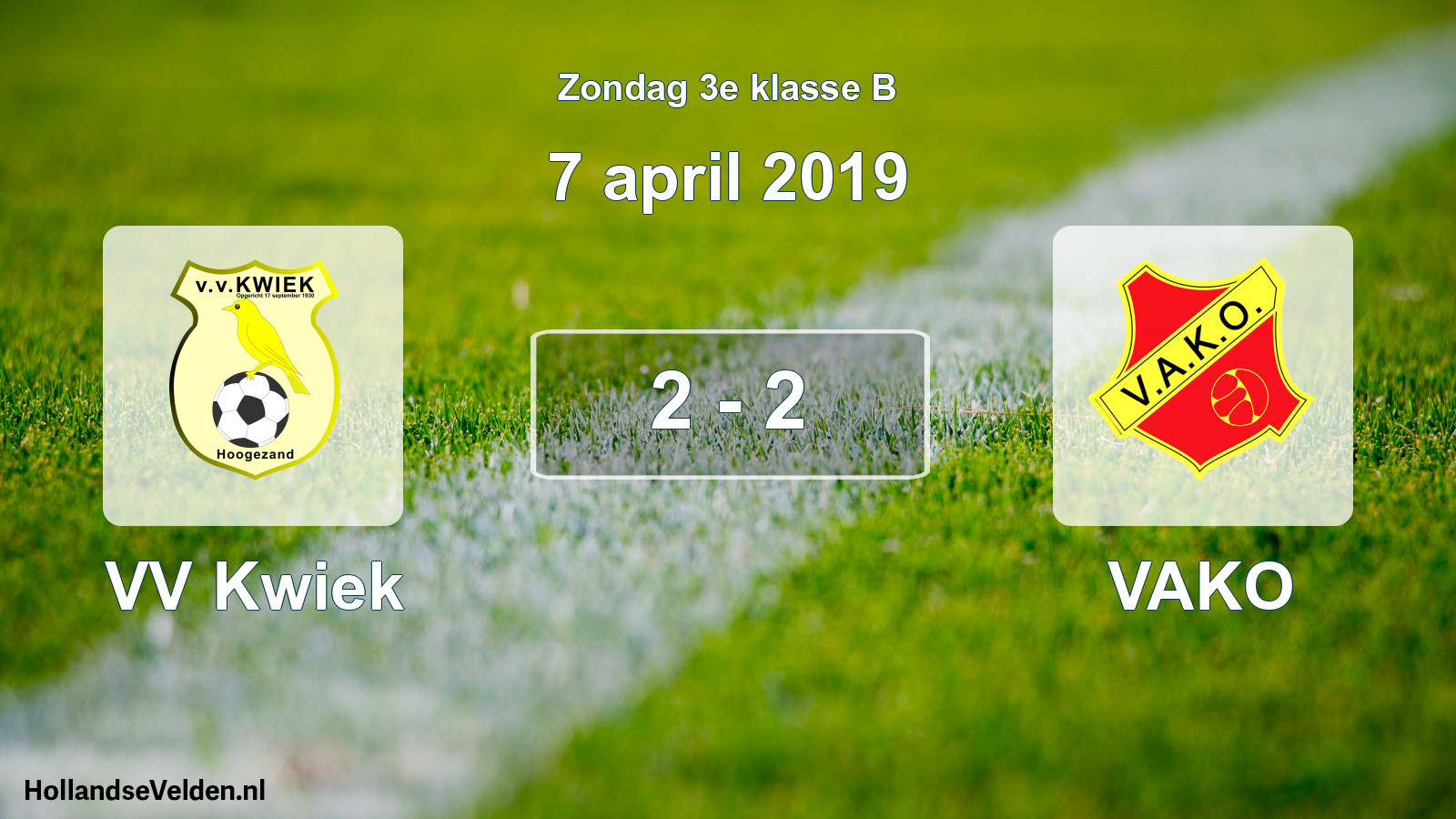 Total number of matches played: VV Kwiek - VAKO 2 - 2 (7 April 2019)