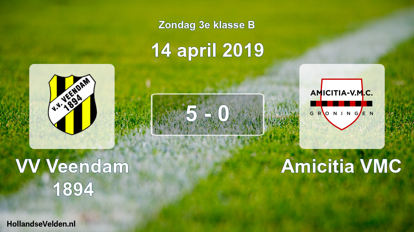 Total number of matches played: VV Veendam 1894 - Amicitia VMC 5 - 0 (14 April 2019)
