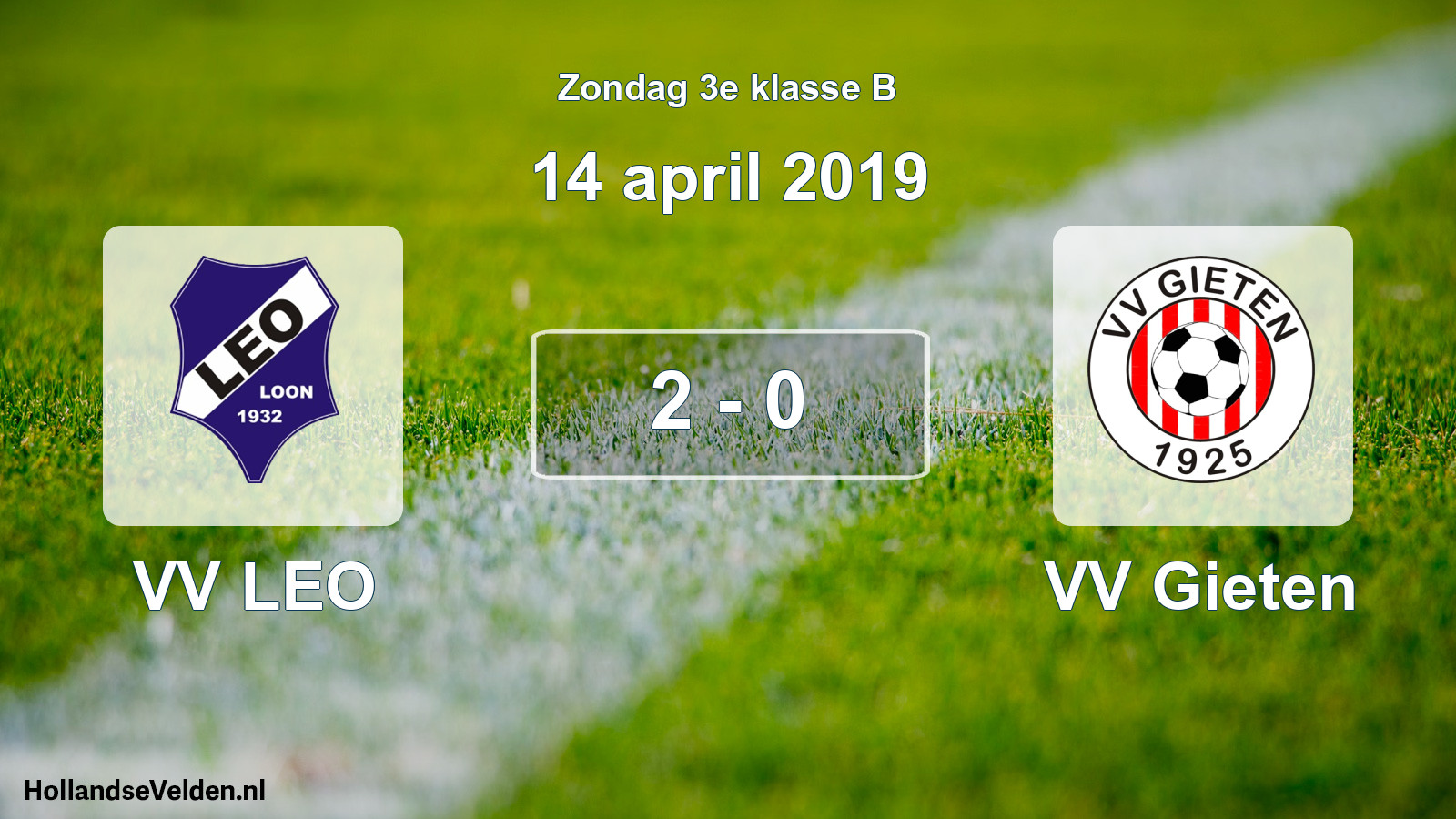 Total number of matches played: VV LEO - VV Gieten 2 - 0 (14 April 2019)