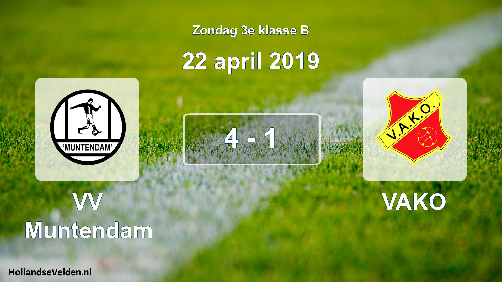 Total number of matches played: VV Muntendam - VAKO 4 - 1 (22 April 2019)