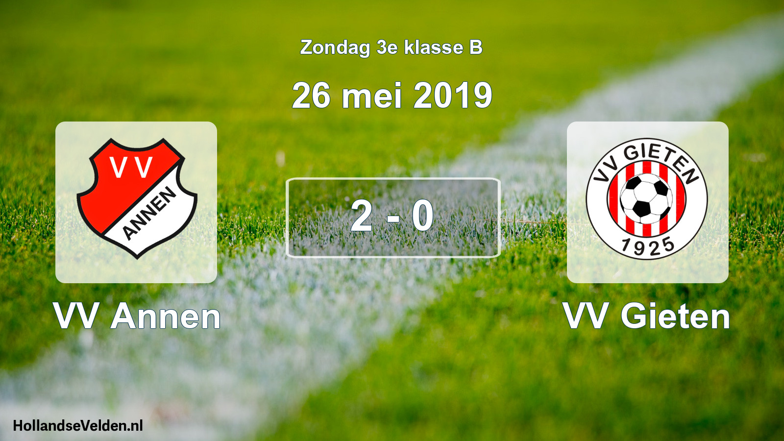 Total number of matches played: VV Annen - VV Gieten 2 - 0 (26 May 2019)