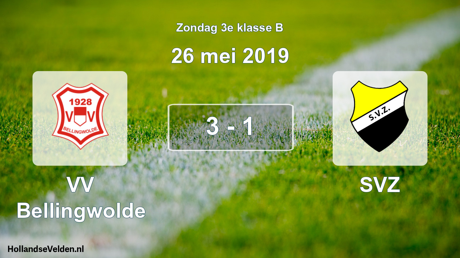 Total number of matches played: VV Bellingwolde - SVZ 3 - 1 (26 May 2019)