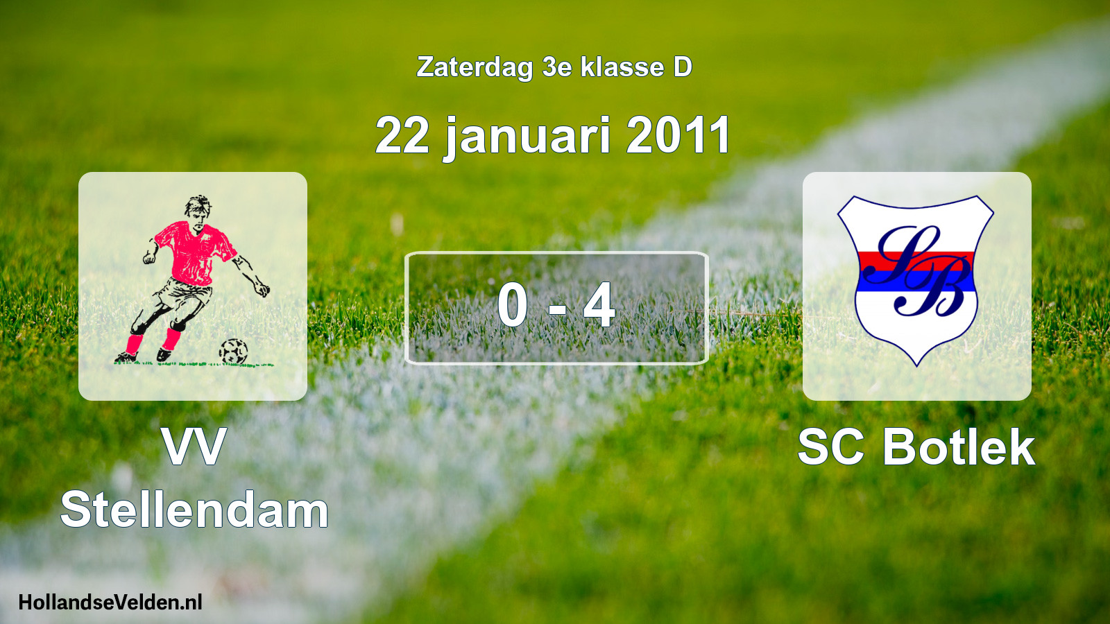 Total number of matches played: VV Stellendam - SC Botlek 0 - 4 (22 January 2011)