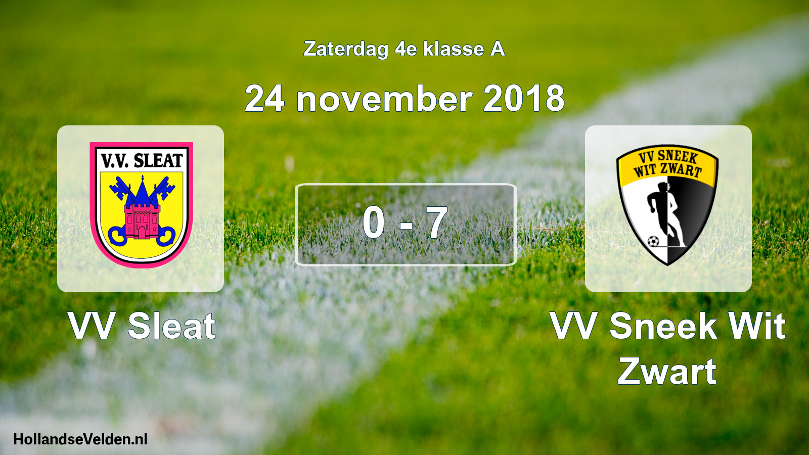 Total number of matches played: VV Sleat - VV Sneek Wit Zwart 0 - 7 (24 November 2018)