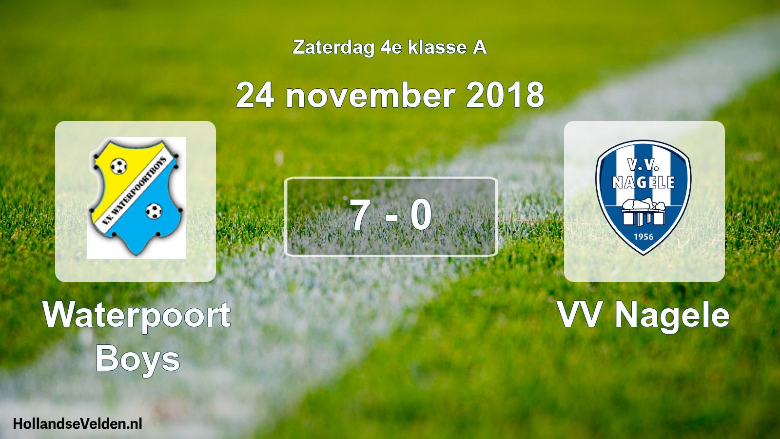 Total number of matches played: Waterpoort Boys - VV Nagele 7 - 0 (24 November 2018)