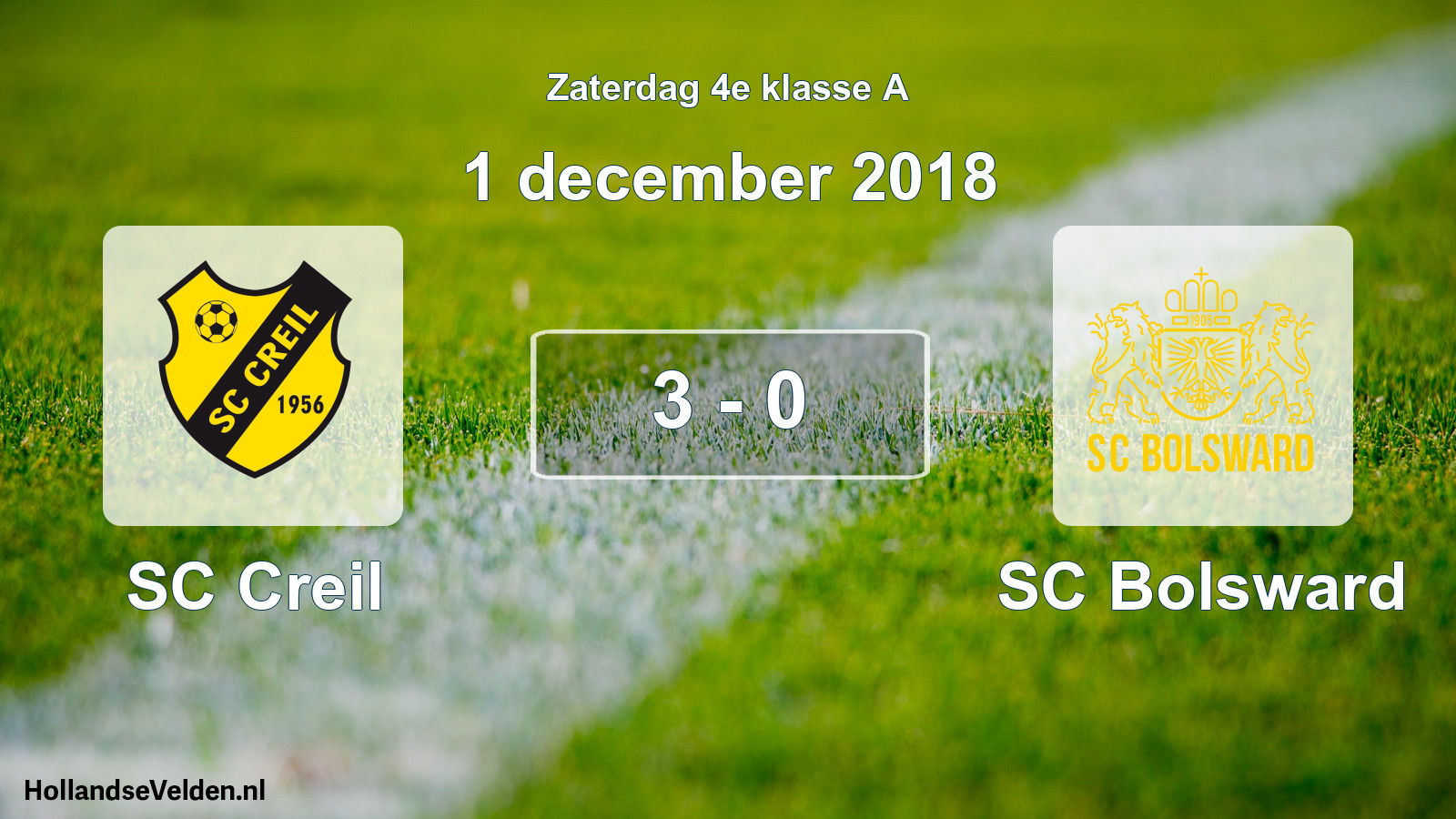 Total number of matches played: SC Creil - SC Bolsward 3 - 0 (1 December 2018)
