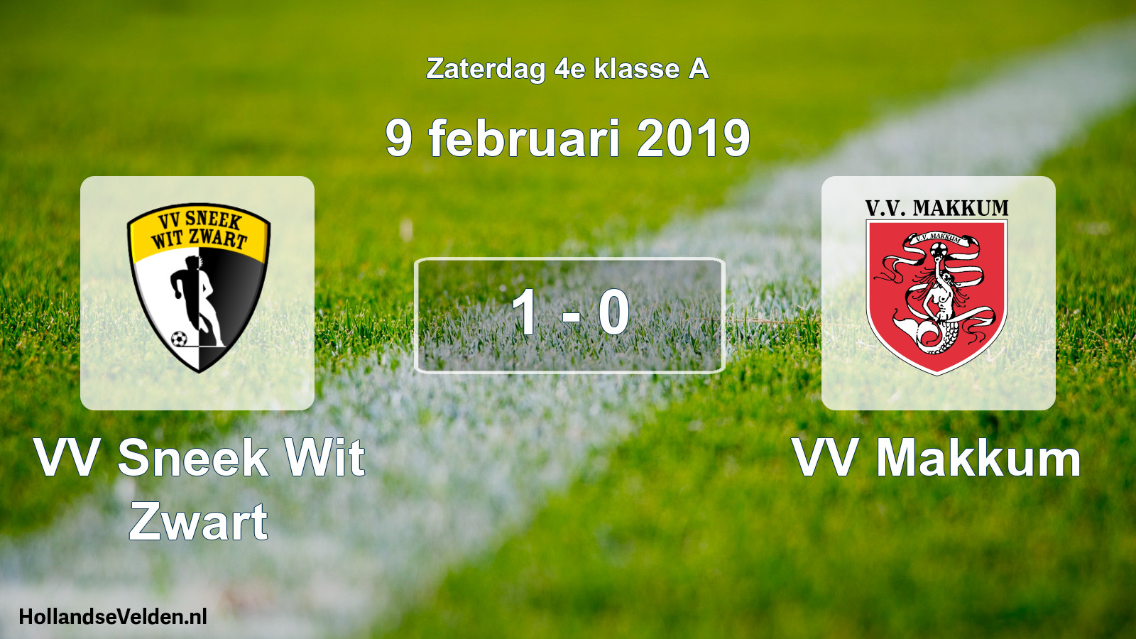 Total number of matches played: VV Sneek Wit Zwart - VV Makkum 1 - 0 (9 February 2019)