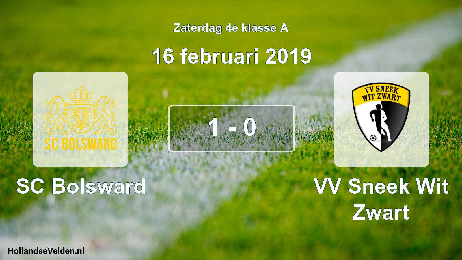 Total number of matches played: SC Bolsward - VV Sneek Wit Zwart 1 - 0 (16 February 2019)