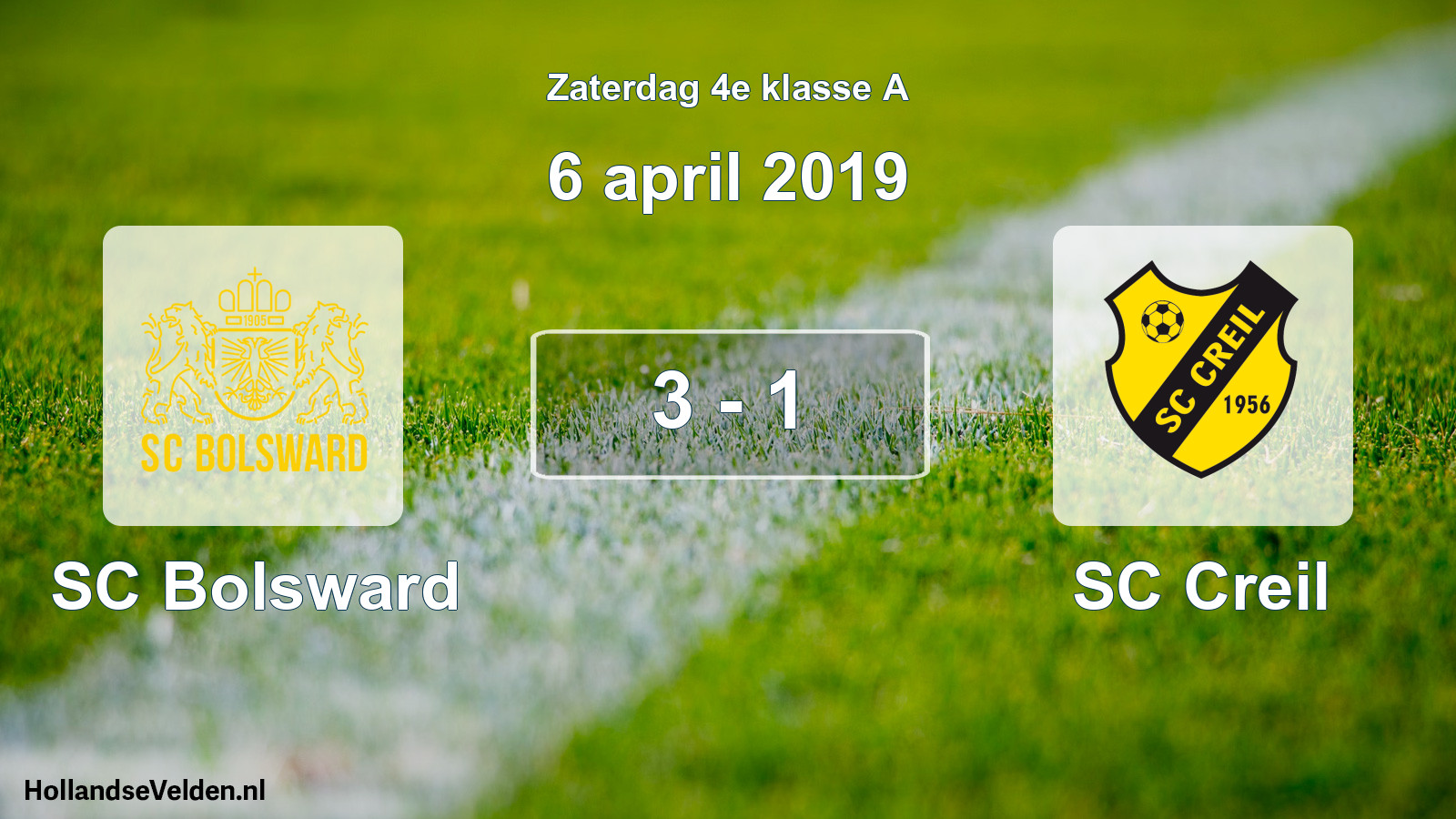 Total number of matches played: SC Bolsward - SC Creil 3 - 1 (6 April 2019)