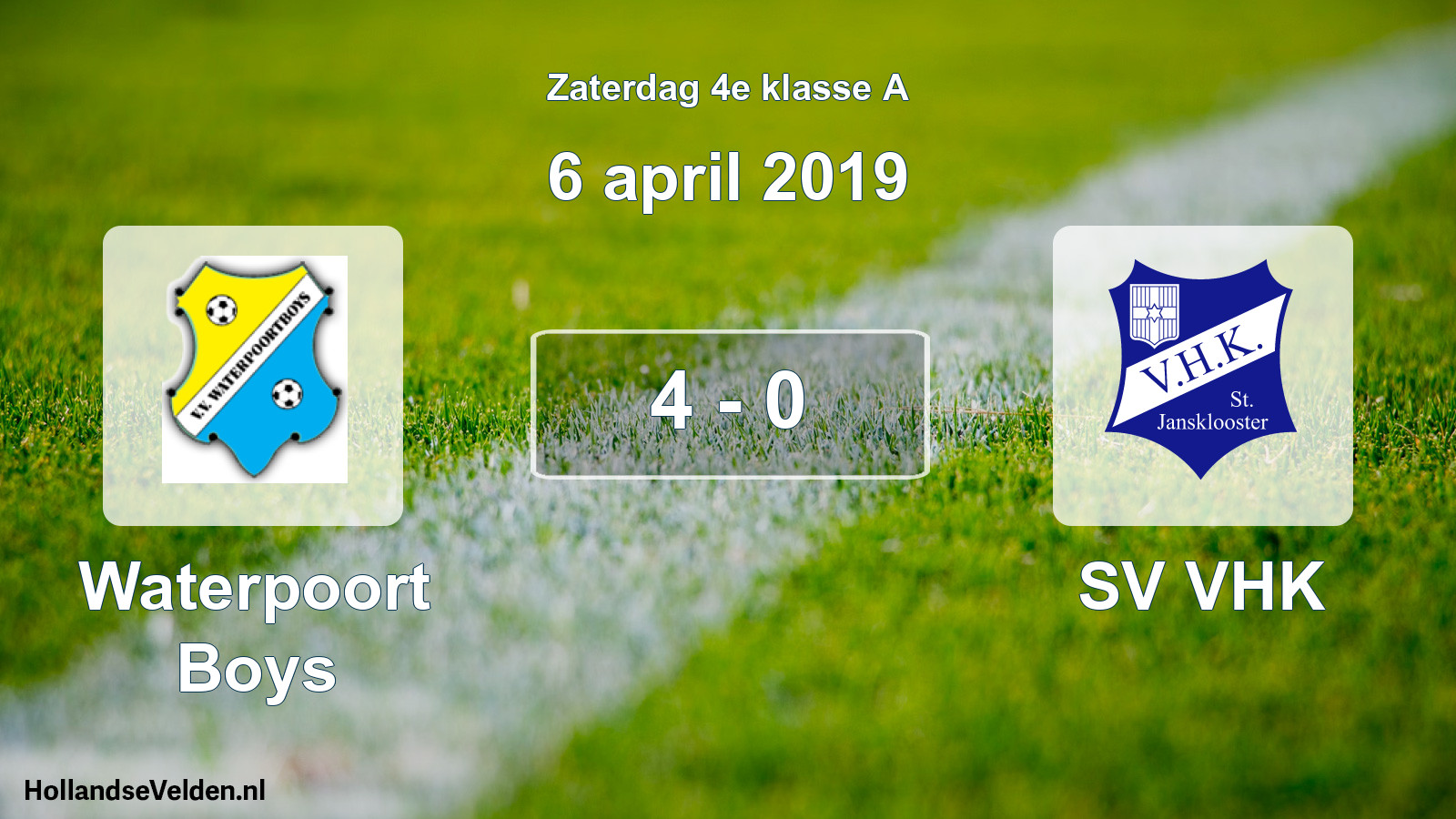 Total number of matches played: Waterpoort Boys - SV VHK 4 - 0 (6 April 2019)