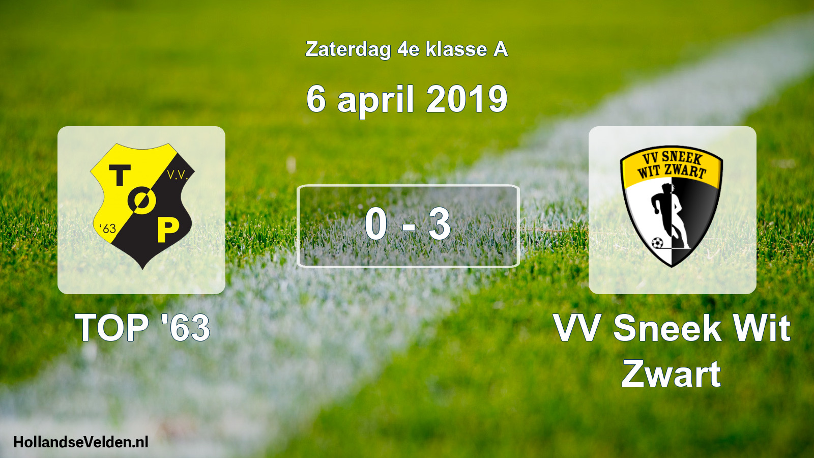 Total number of matches played: TOP '63 - VV Sneek Wit Zwart 0 - 3 (6 April 2019)