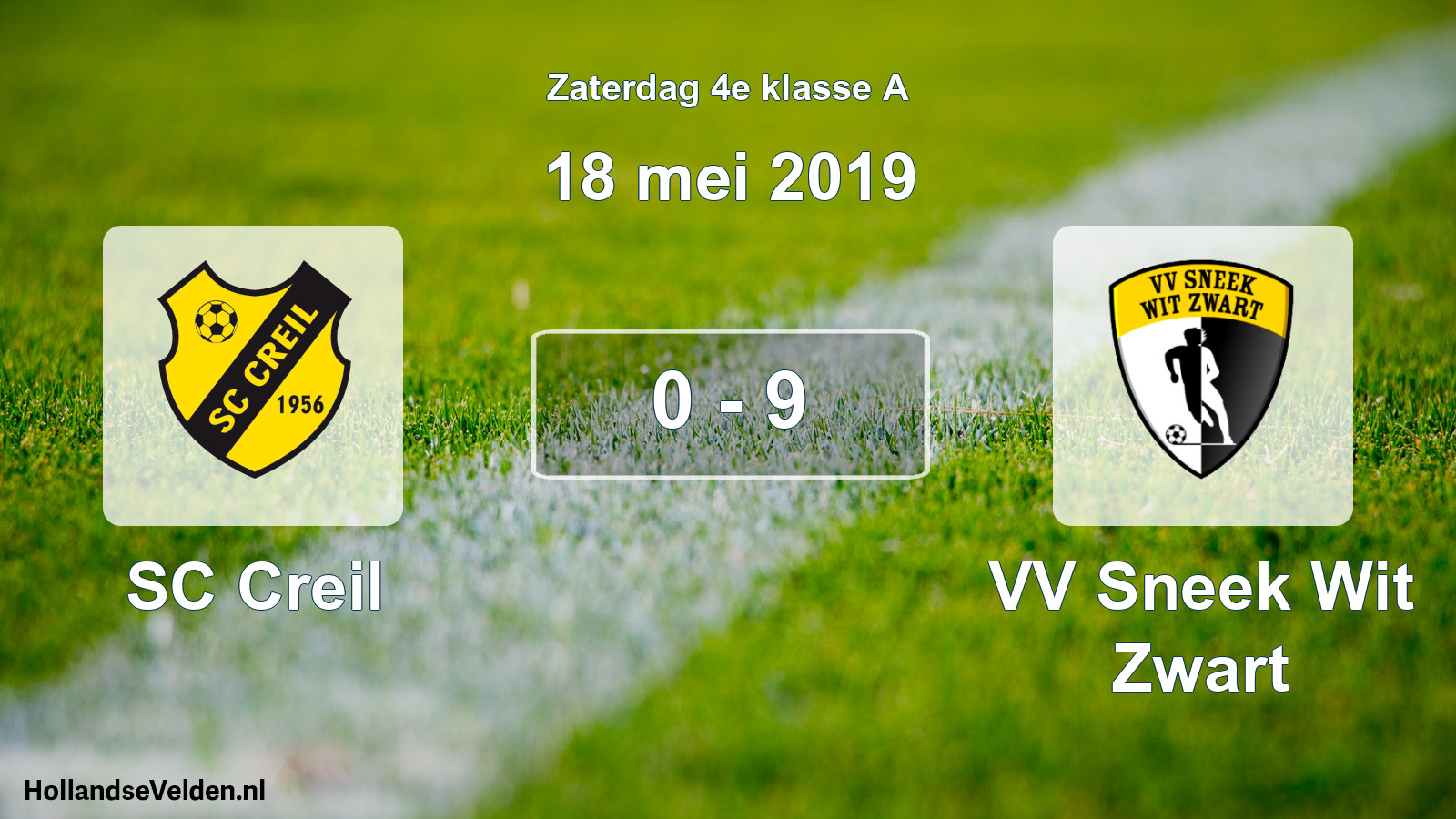 Total number of matches played: SC Creil - VV Sneek Wit Zwart 0 - 9 (18 May 2019)