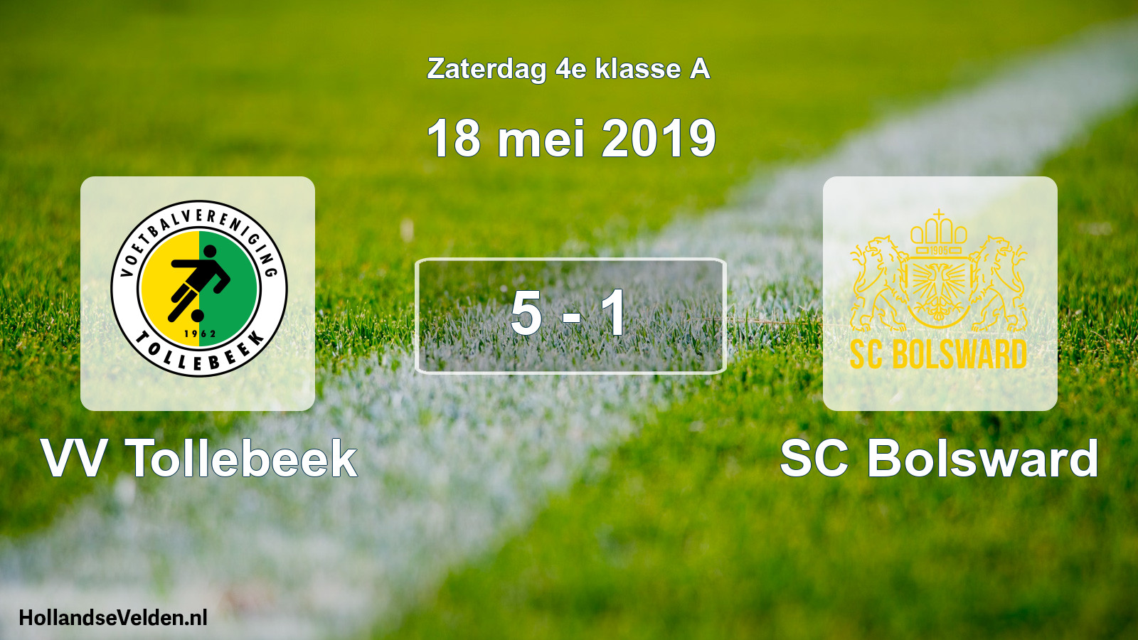 Total number of matches played: VV Tollebeek - SC Bolsward 5 - 1 (18 May 2019)