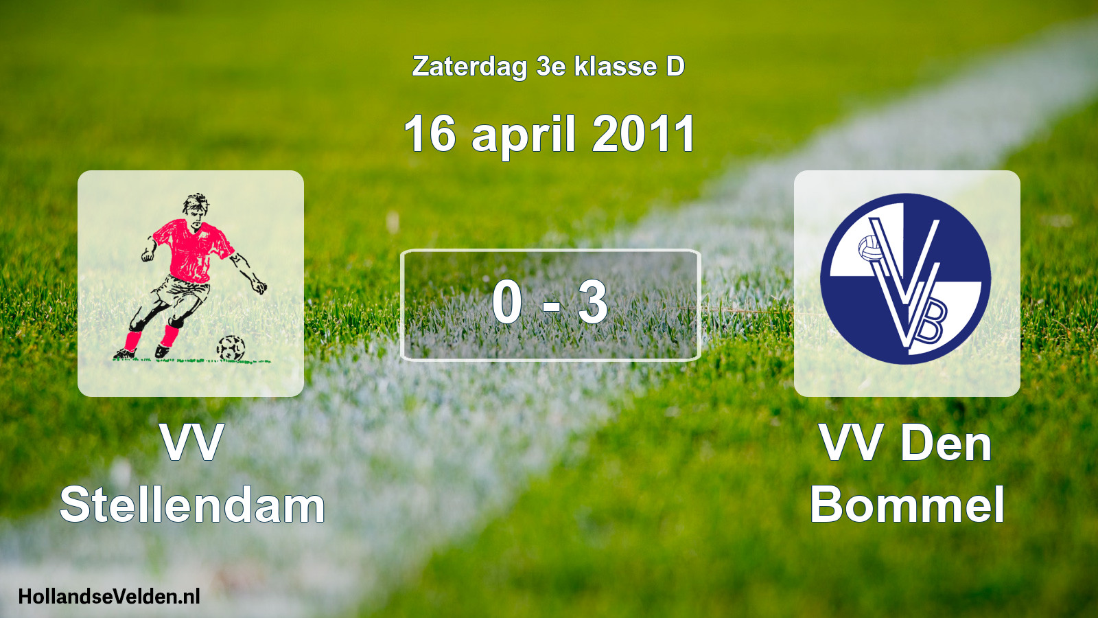 Total number of matches played: VV Stellendam - VV Den Bommel 0 - 3 (16 April 2011)