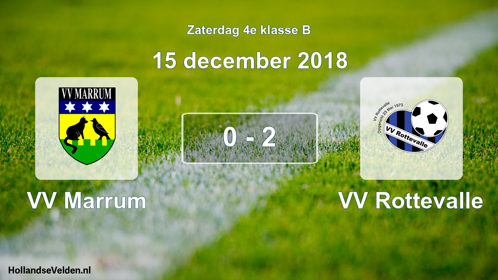 Total number of matches played: VV Marrum - VV Rottevalle 0 - 2 (15 December 2018)