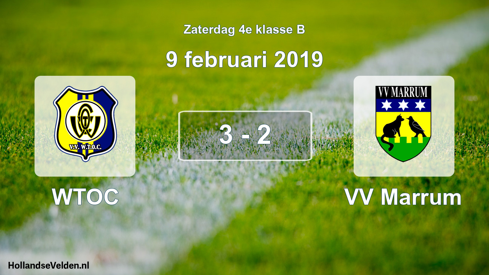 Total number of matches played: WTOC - VV Marrum 3 - 2 (9 February 2019)