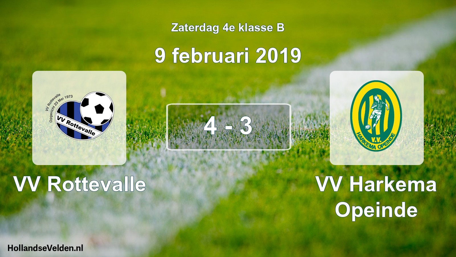 Total number of matches played: VV Rottevalle - VV Harkema Opeinde 4 - 3 (9 February 2019)