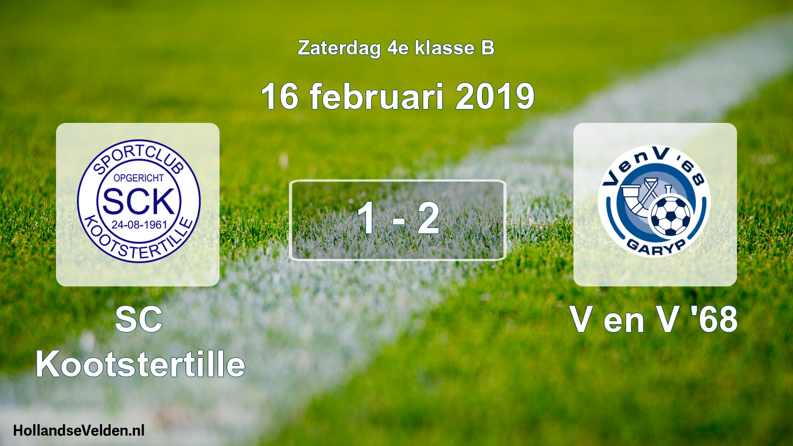 Total number of matches played: SC Kootstertille - V en V '68 1 - 2 (16 February 2019)