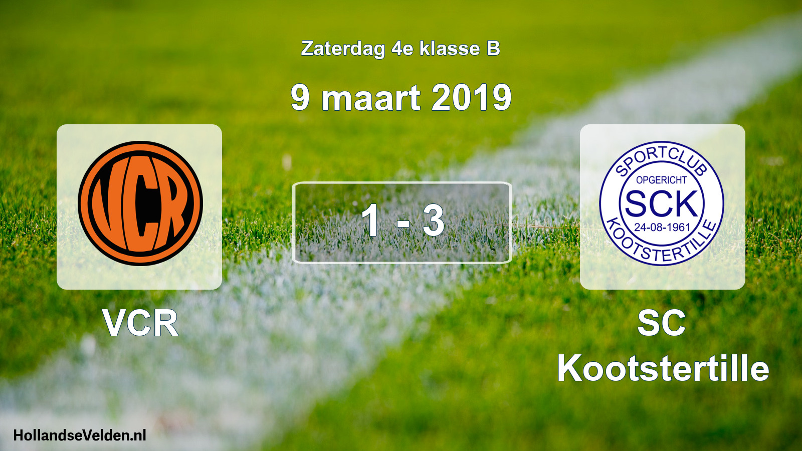 Total number of matches played: VCR - SC Kootstertille 1 - 3 (9 March 2019)