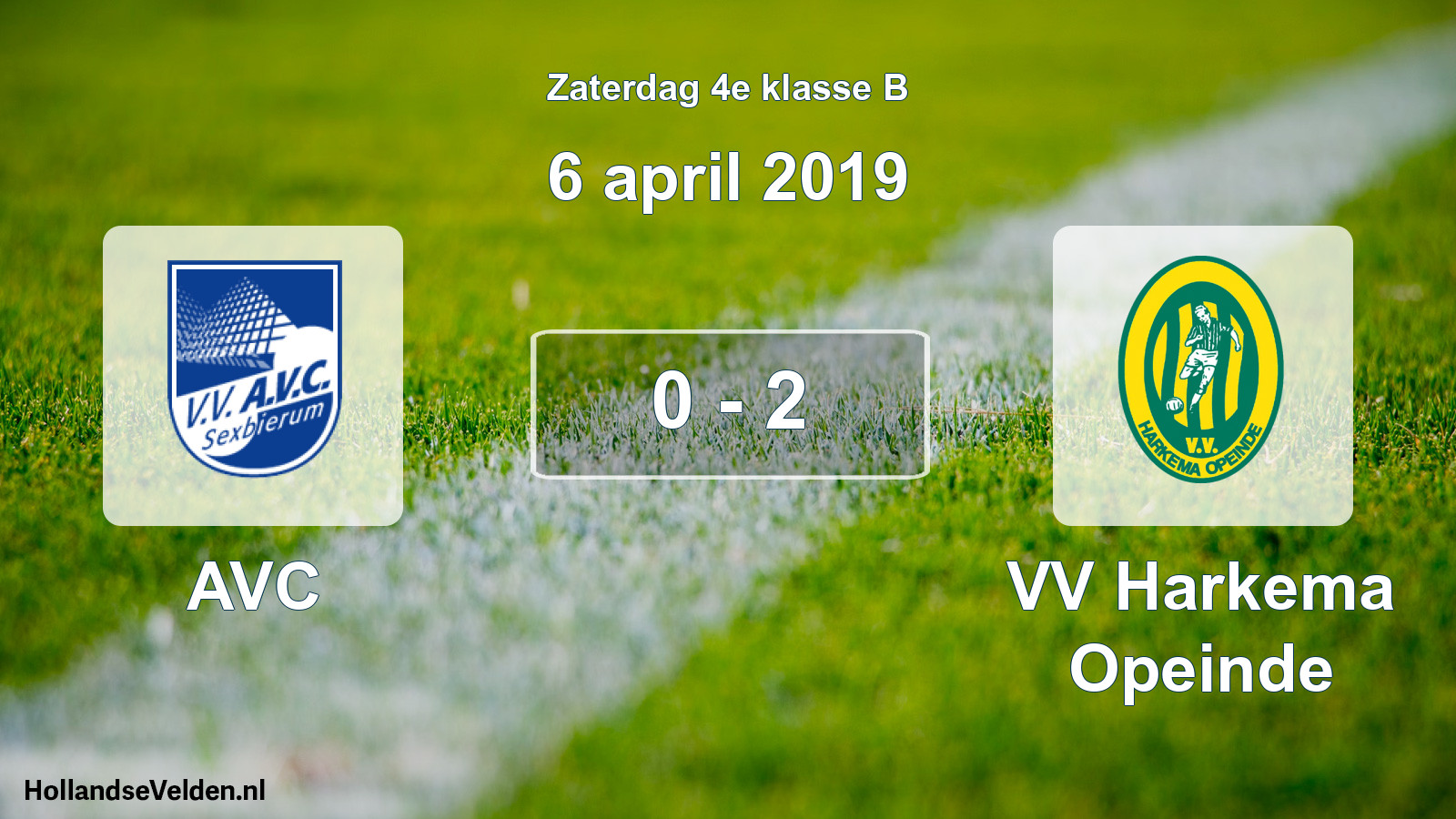 Total number of matches played: AVC - VV Harkema Opeinde 0 - 2 (6 April 2019)