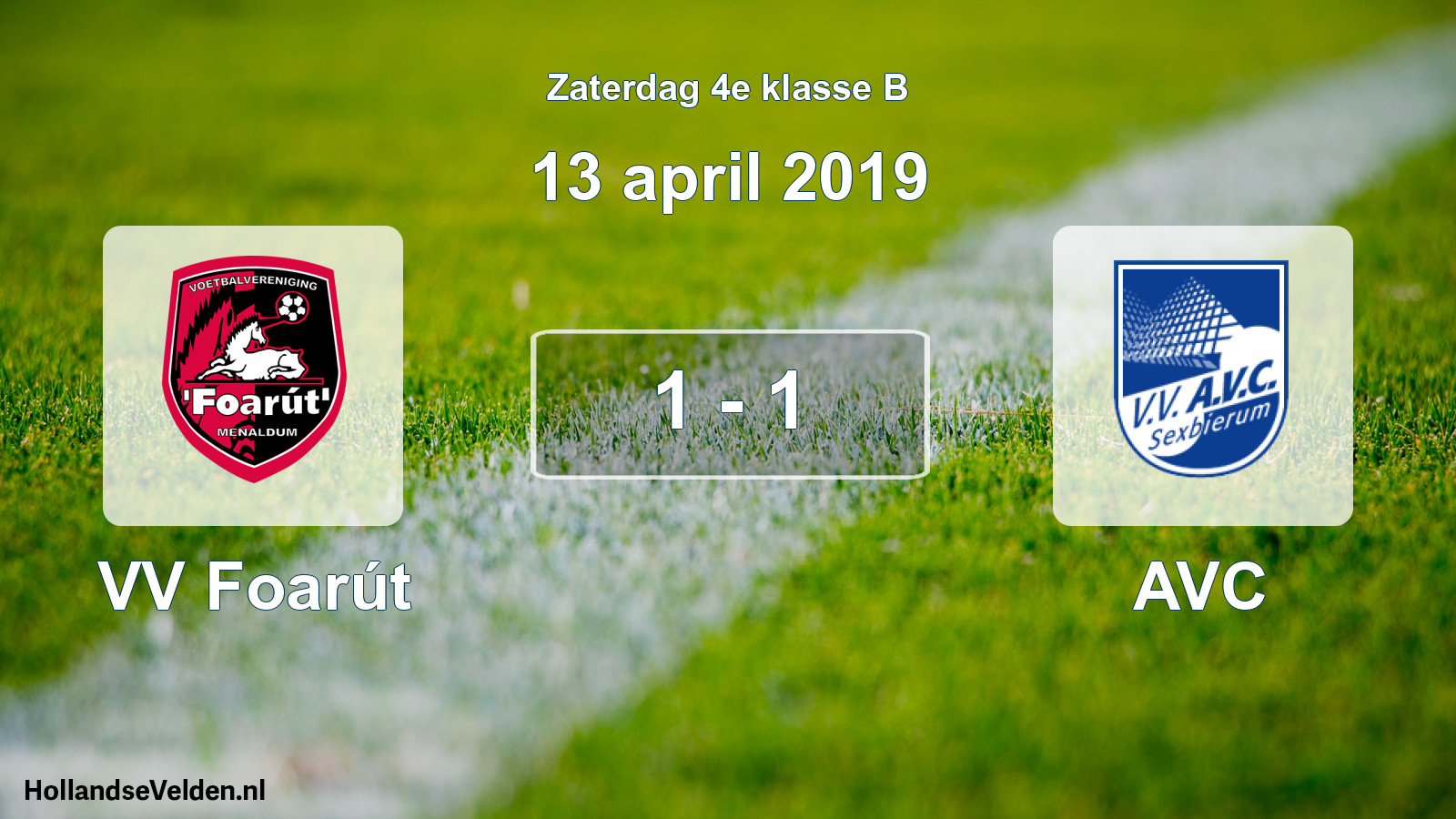 Total number of matches played: VV Foarút - AVC 1 - 1 (13 April 2019)