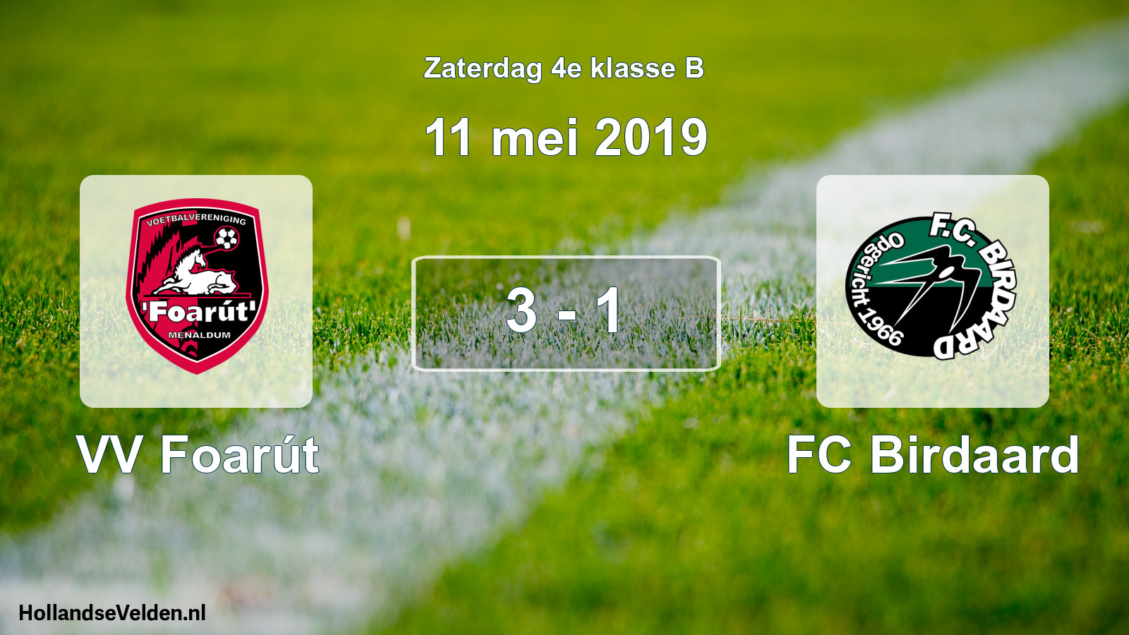 Total number of matches played: VV Foarút - FC Birdaard 3 - 1 (11 May 2019)