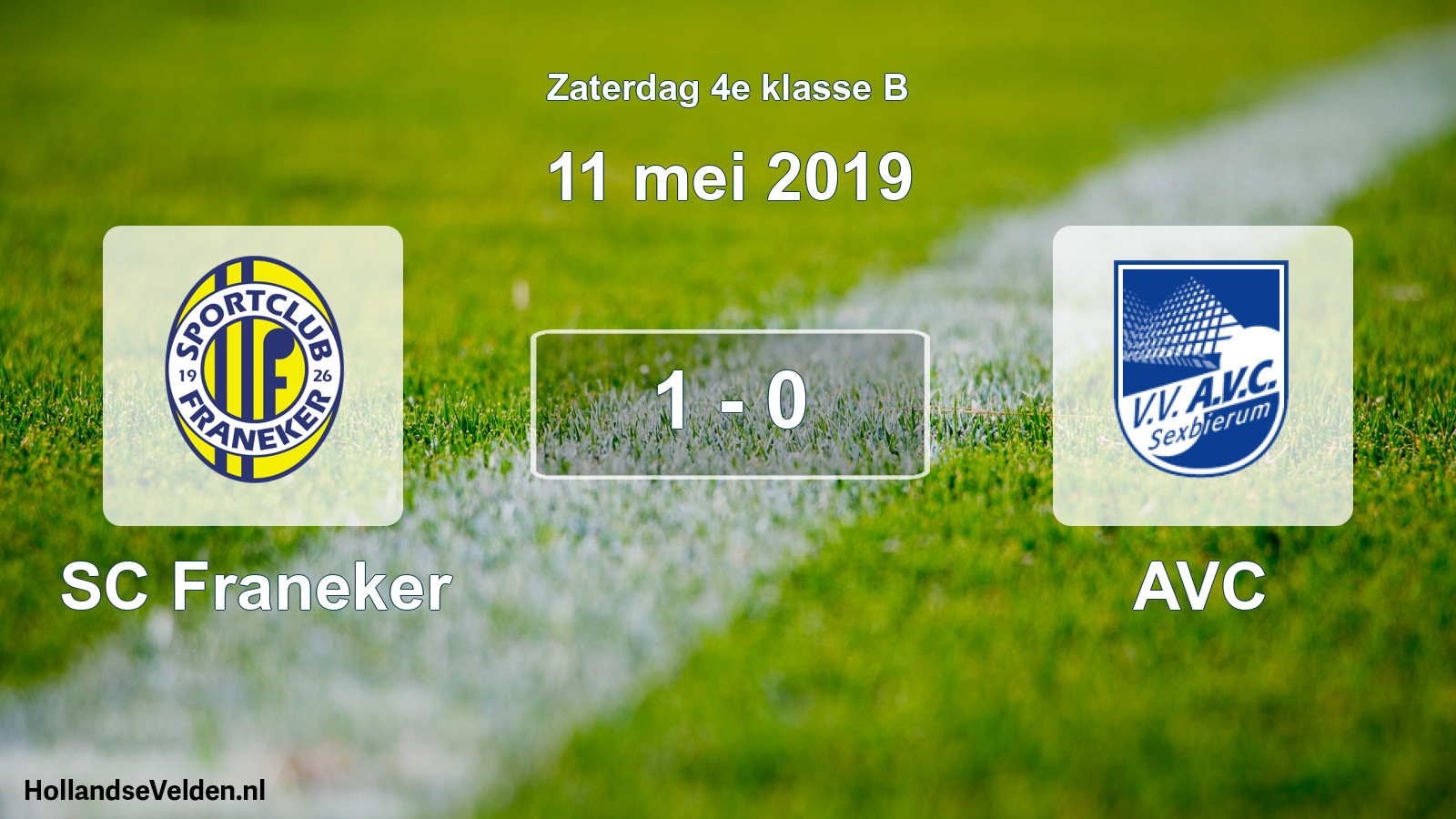 Total number of matches played: SC Franeker - AVC 1 - 0 (11 May 2019)