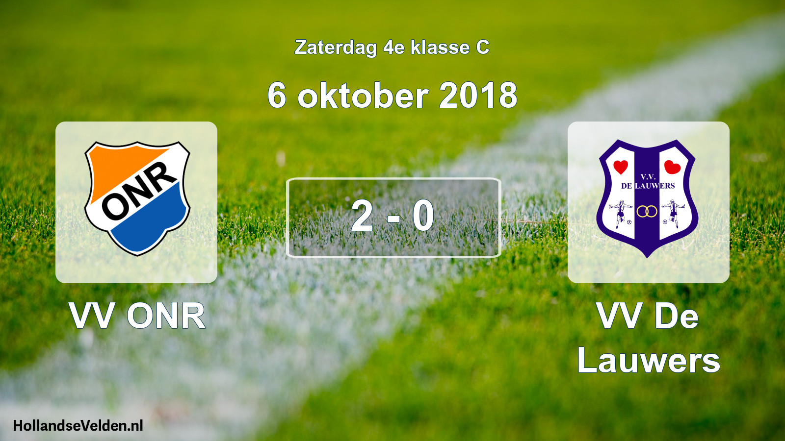 Total number of matches played: VV ONR - VV De Lauwers 2 - 0 (6 October 2018)
