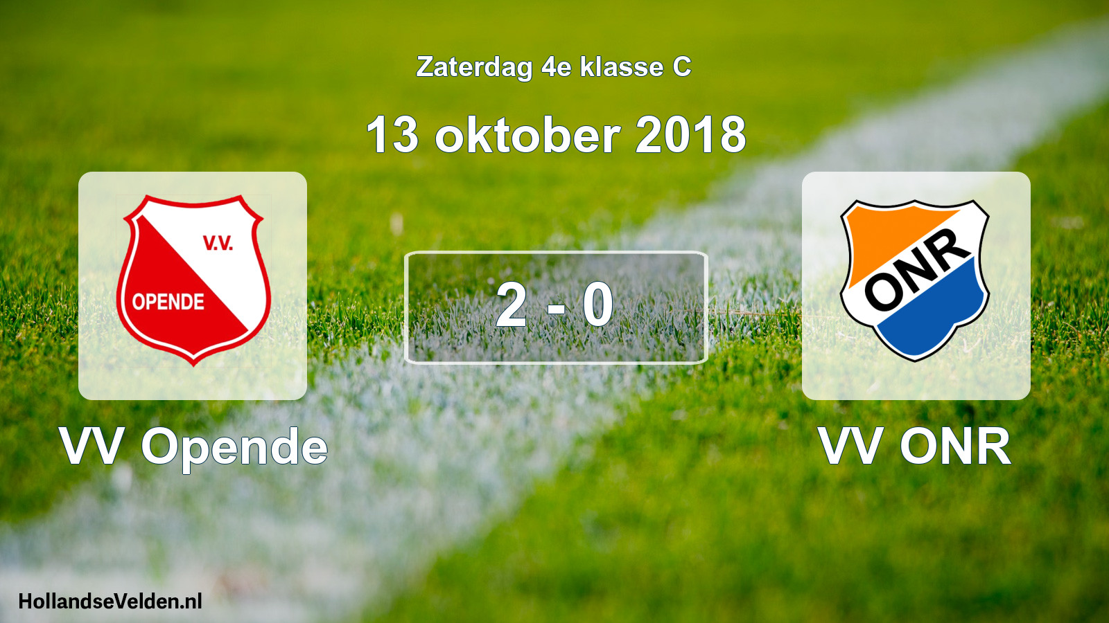 Total number of matches played: VV Opende - VV ONR 2 - 0 (13 October 2018)