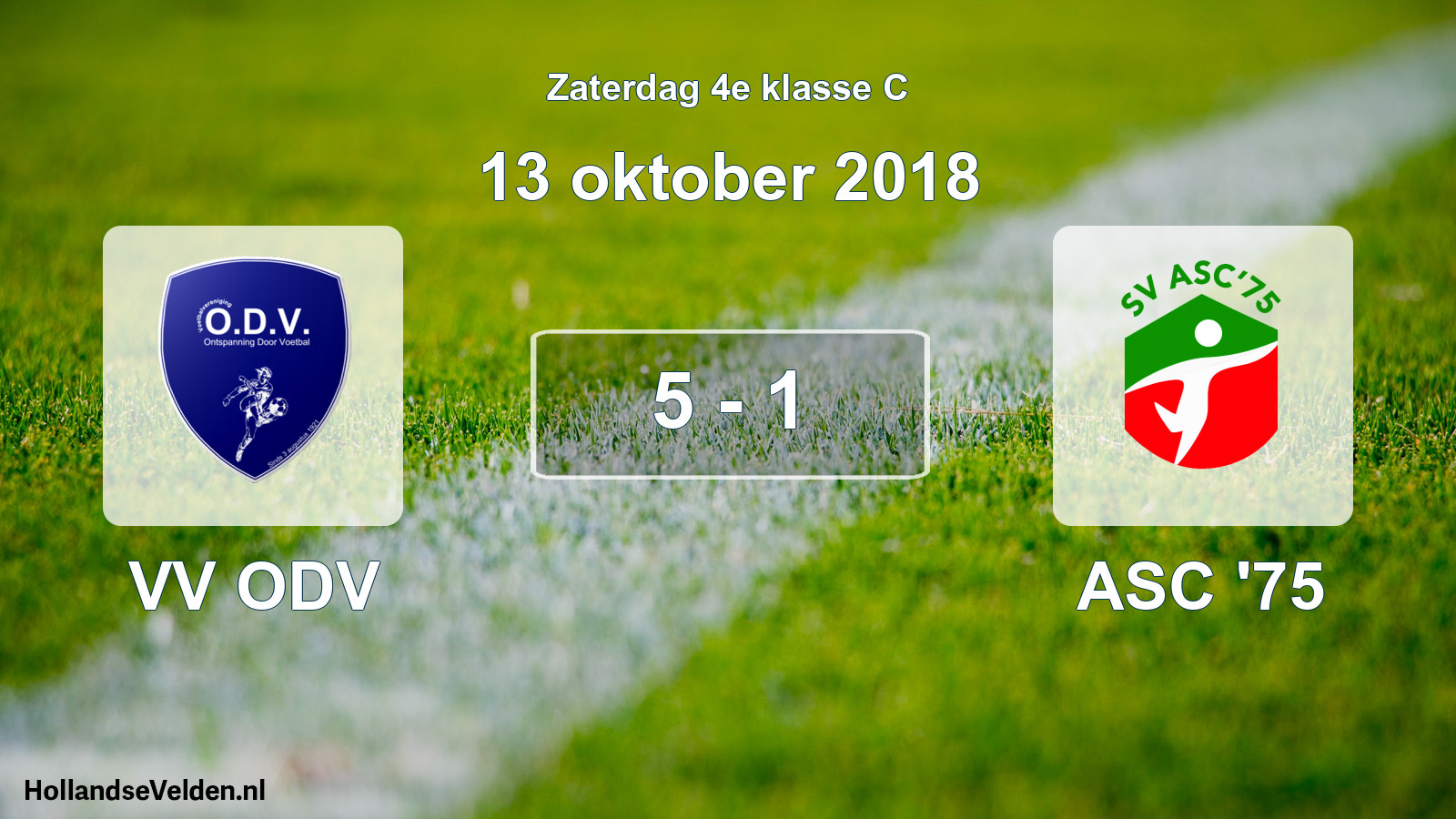 Total number of matches played: VV ODV - ASC '75 5 - 1 (13 October 2018)