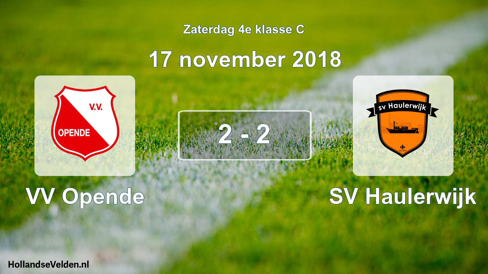 Total number of matches played: VV Opende - SV Haulerwijk 2 - 2 (17 November 2018)
