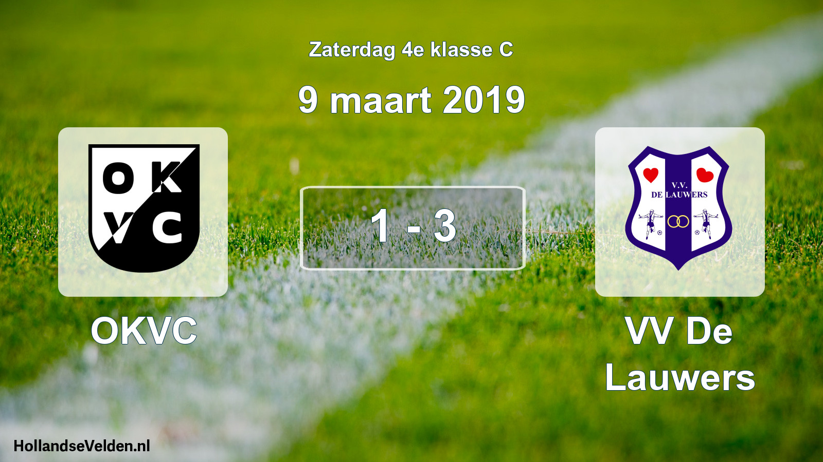 Total number of matches played: OKVC - VV De Lauwers 1 - 3 (9 March 2019)
