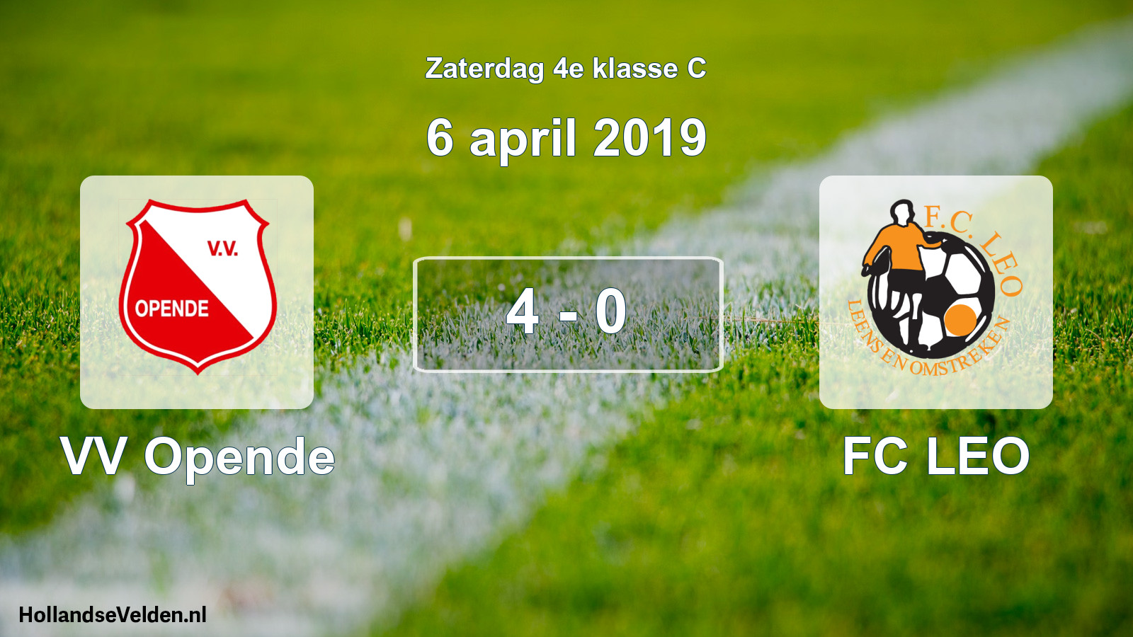 Total number of matches played: VV Opende - FC LEO 4 - 0 (6 April 2019)