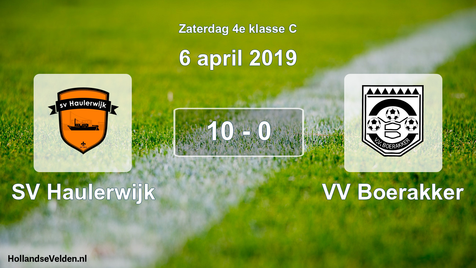 Total number of matches played: SV Haulerwijk - VV Boerakker 10 - 0 (6 April 2019)