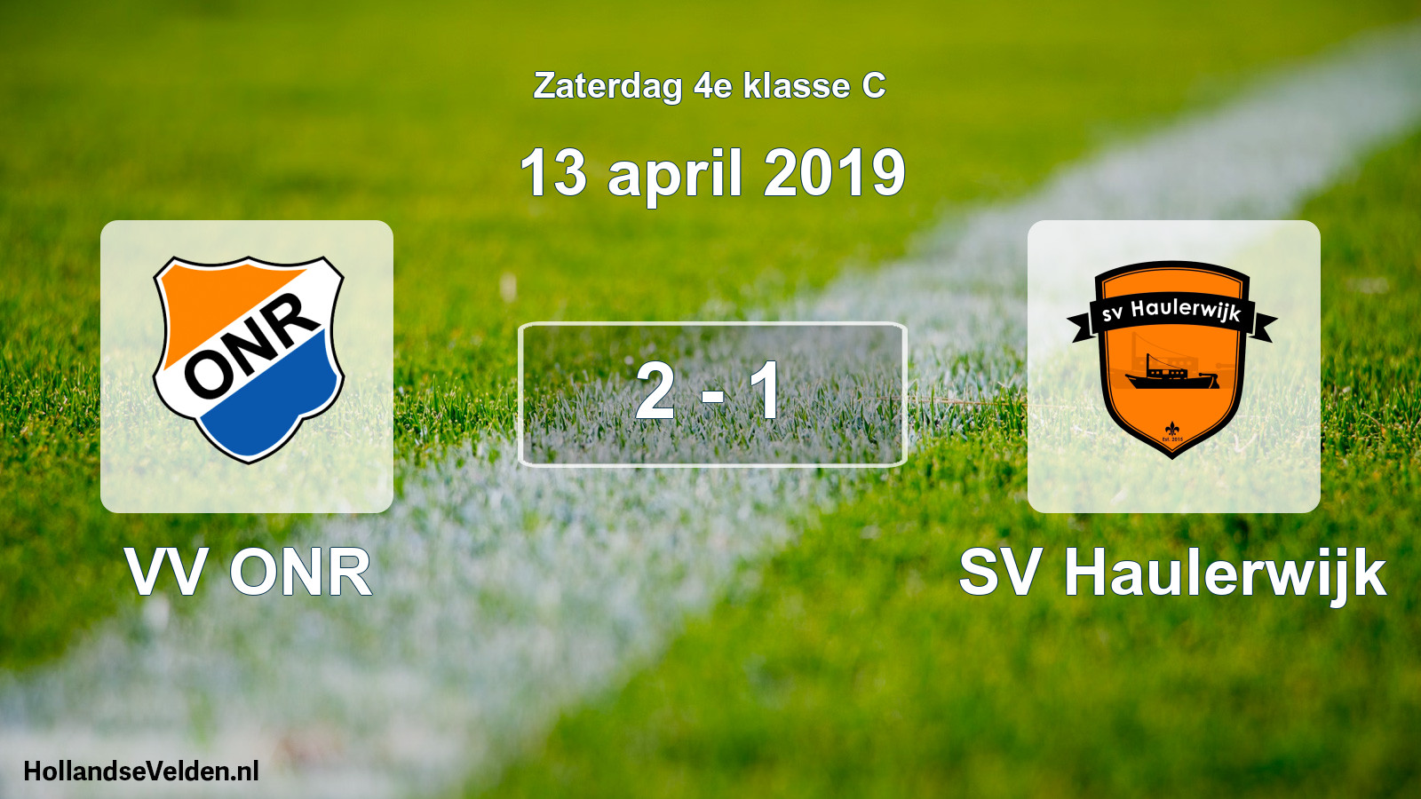 Total number of matches played: VV ONR - SV Haulerwijk 2 - 1 (13 April 2019)