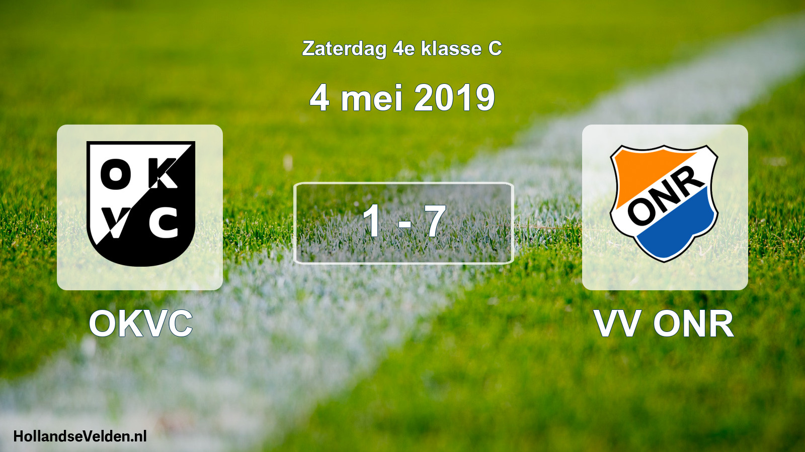 Total number of matches played: OKVC - VV ONR 1 - 7 (4 May 2019)