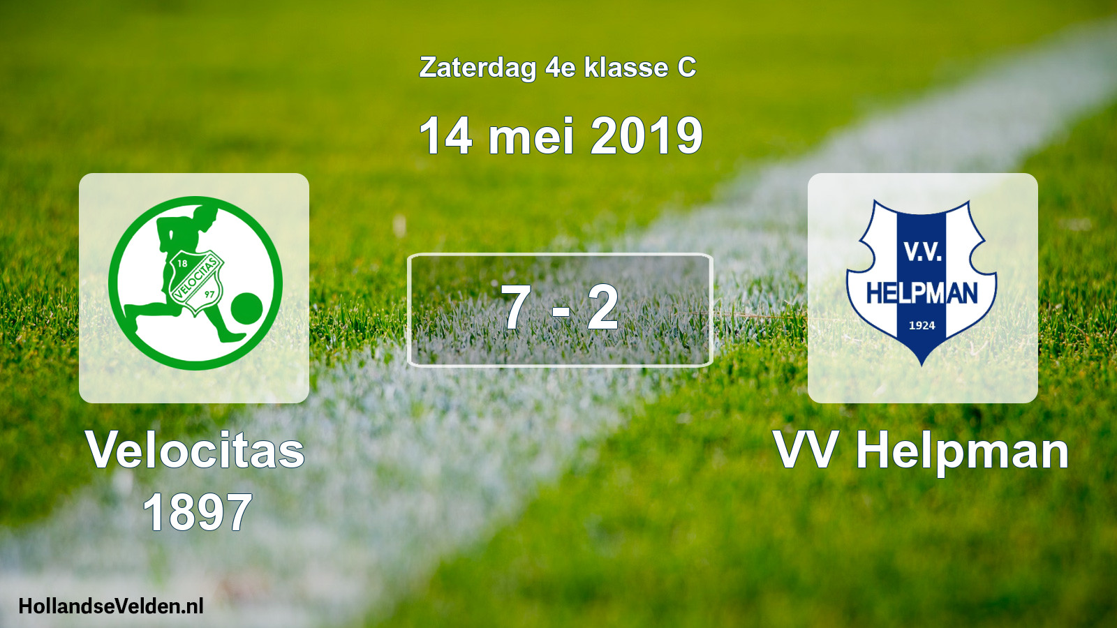 Total number of matches played: Velocitas 1897 - VV Helpman 7 - 2 (14 May 2019)
