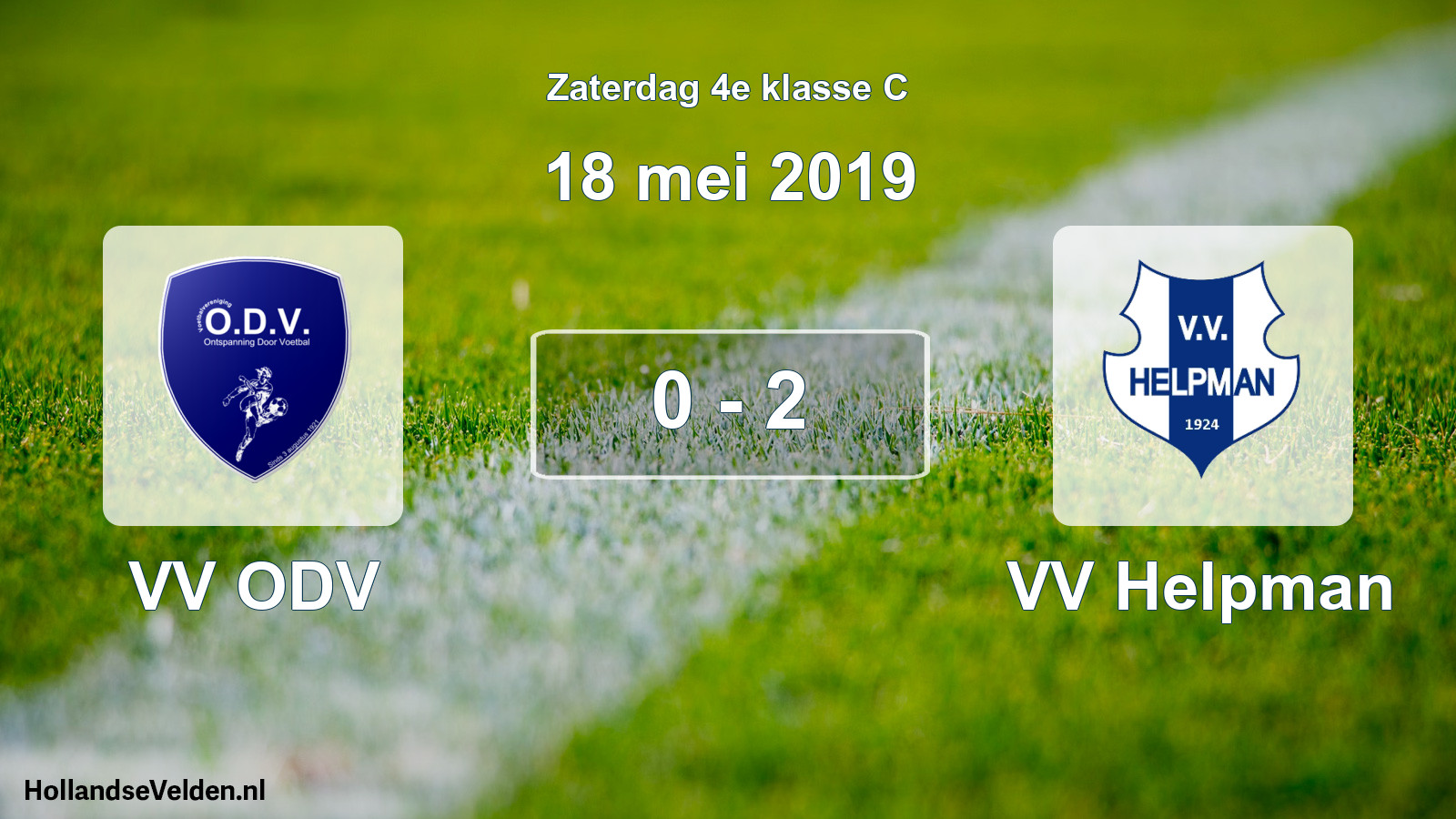 Total number of matches played: VV ODV - VV Helpman 0 - 2 (18 May 2019)