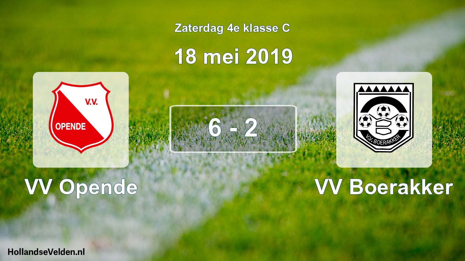 Total number of matches played: VV Opende - VV Boerakker 6 - 2 (18 May 2019)