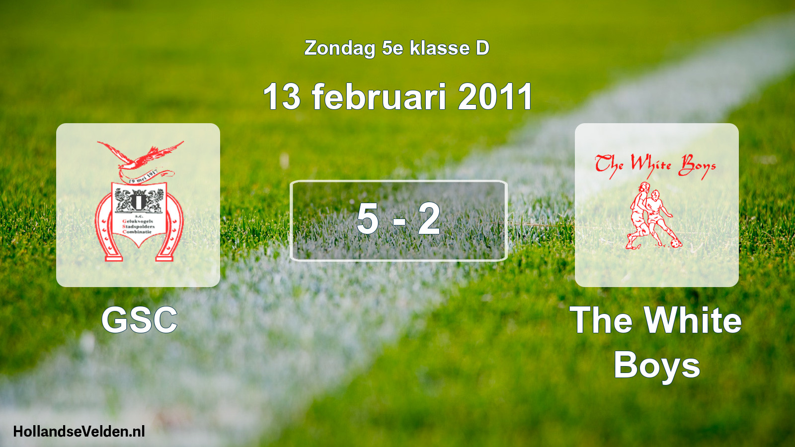 Total number of matches played: GSC - The White Boys 5 - 2 (13 February 2011)