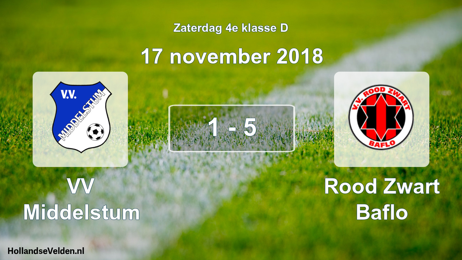 Total number of matches played: VV Middelstum - Rood Zwart Baflo 1 - 5 (17 November 2018)