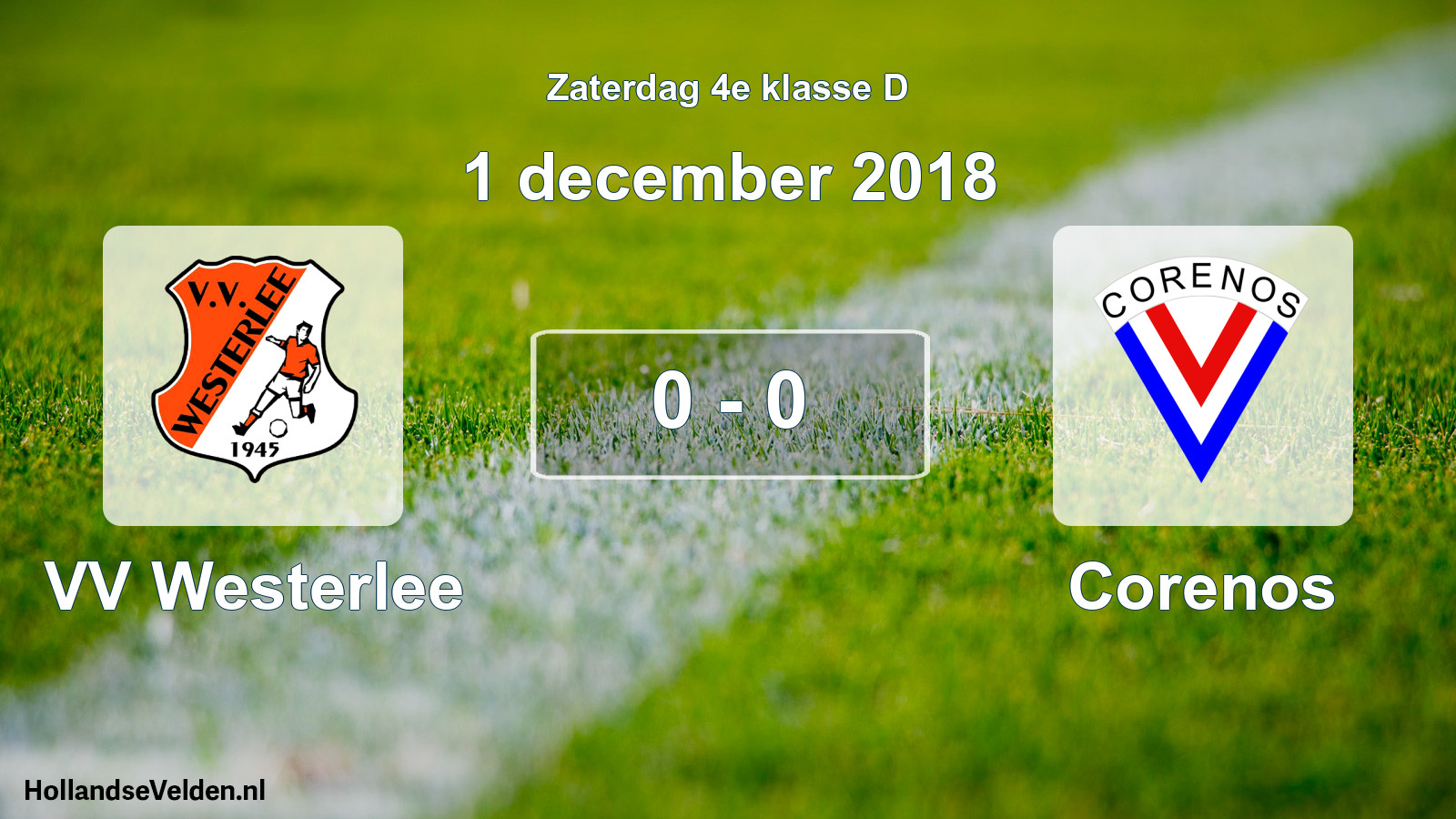 Total number of matches played: VV Westerlee - Corenos 0 - 0 (1 December 2018)