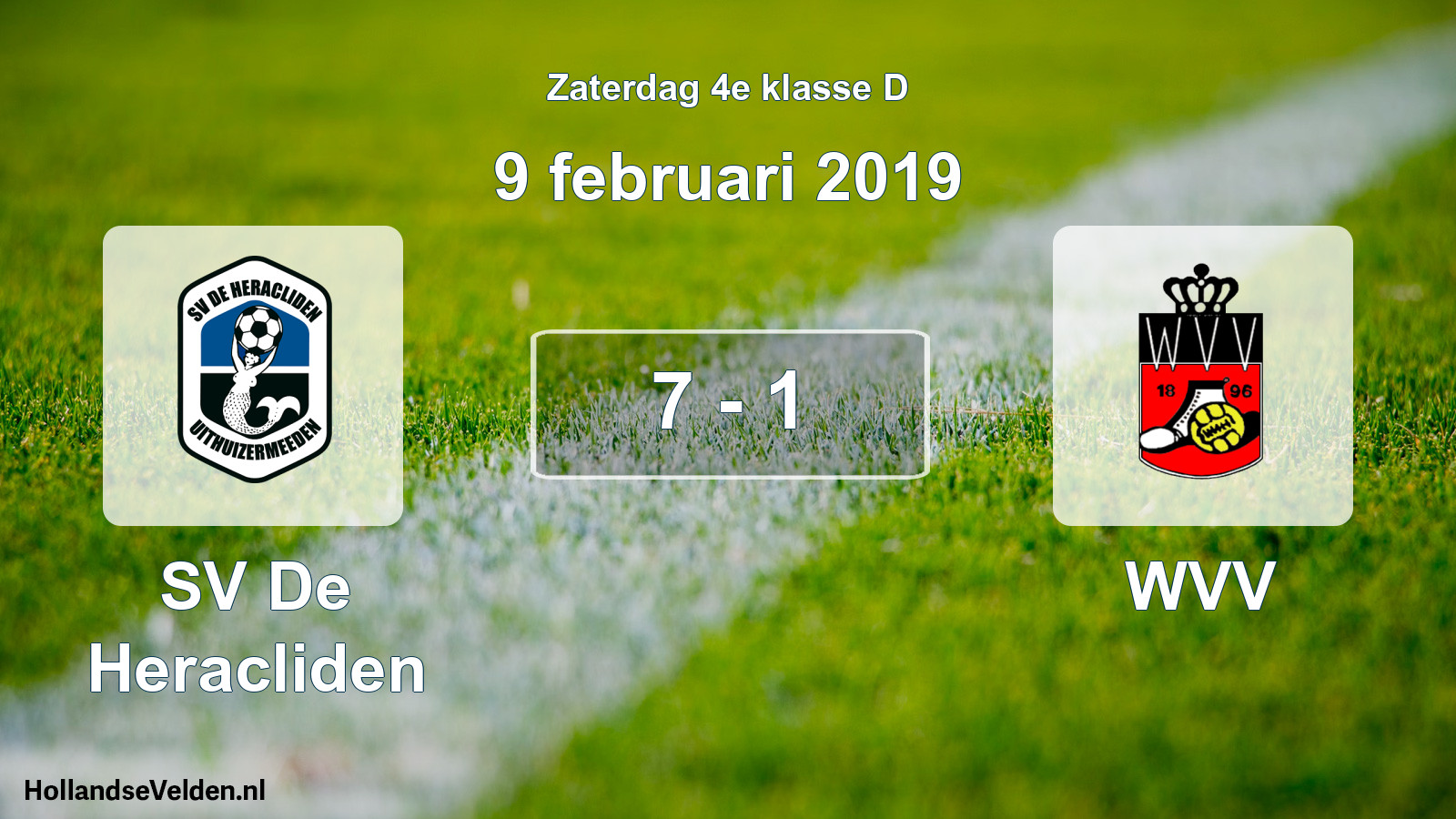Total number of matches played: SV De Heracliden - WVV 7 - 1 (9 February 2019)