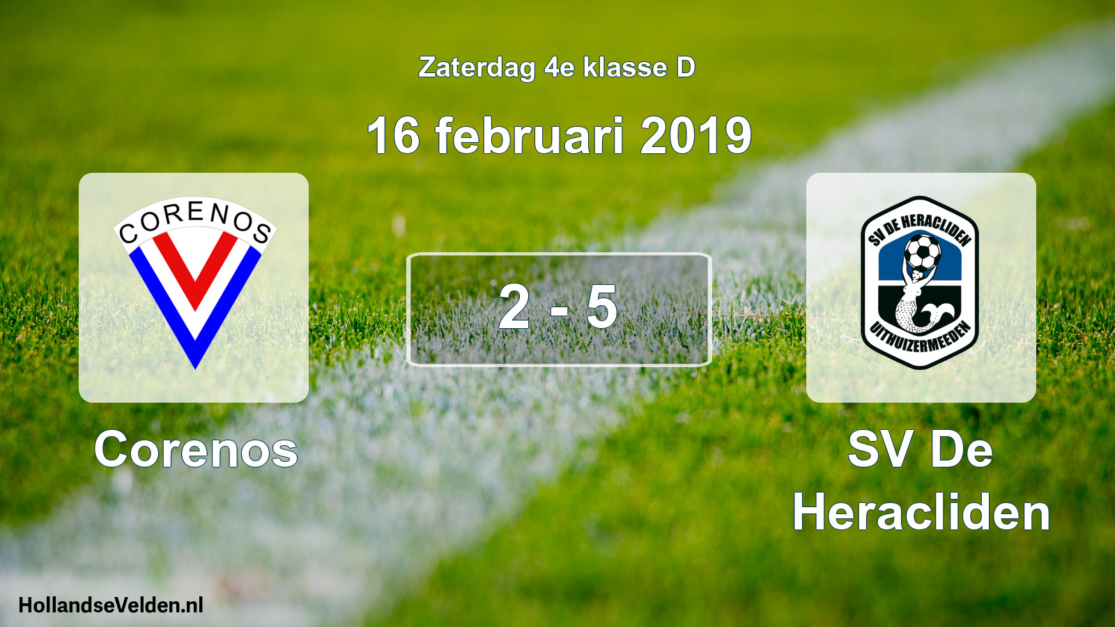Total number of matches played: Corenos - SV De Heracliden 2 - 5 (16 February 2019)