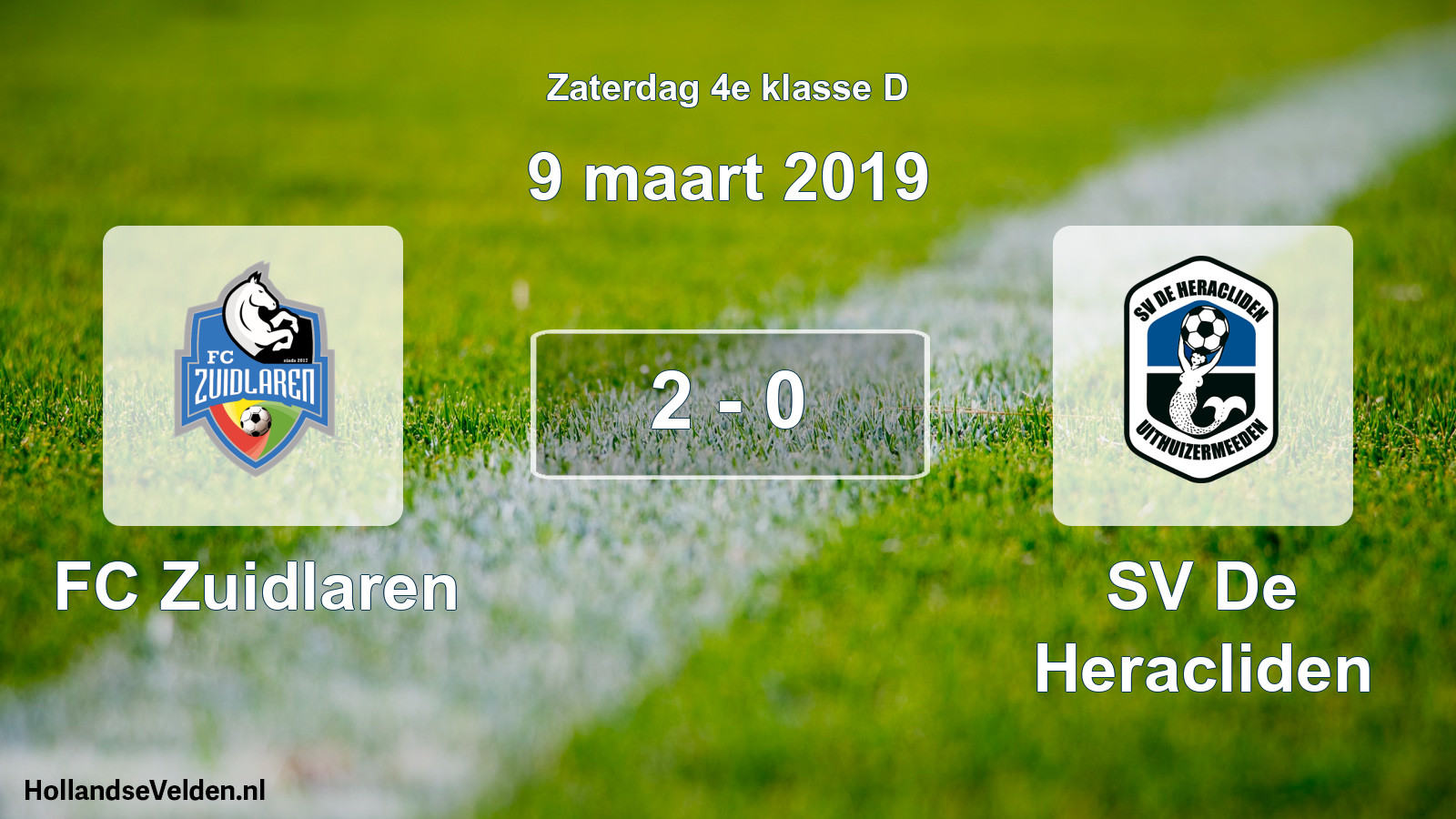 Total number of matches played: FC Zuidlaren - SV De Heracliden 2 - 0 (9 March 2019)