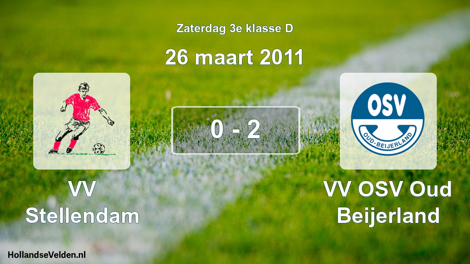 Total number of matches played: VV Stellendam - VV OSV Oud Beijerland 0 - 2 (26 March 2011)