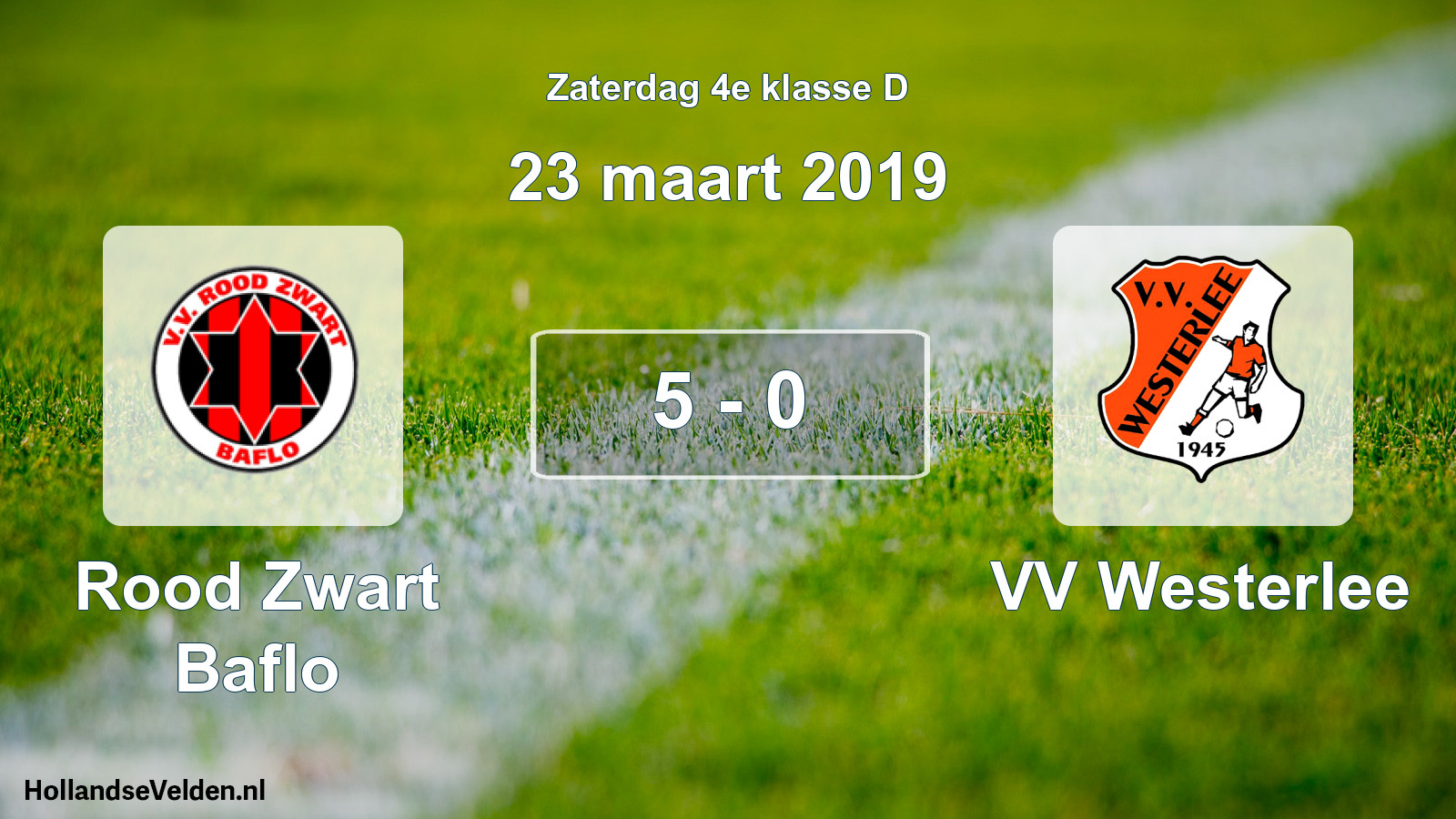 Total number of matches played: Rood Zwart Baflo - VV Westerlee 5 - 0 (23 March 2019)