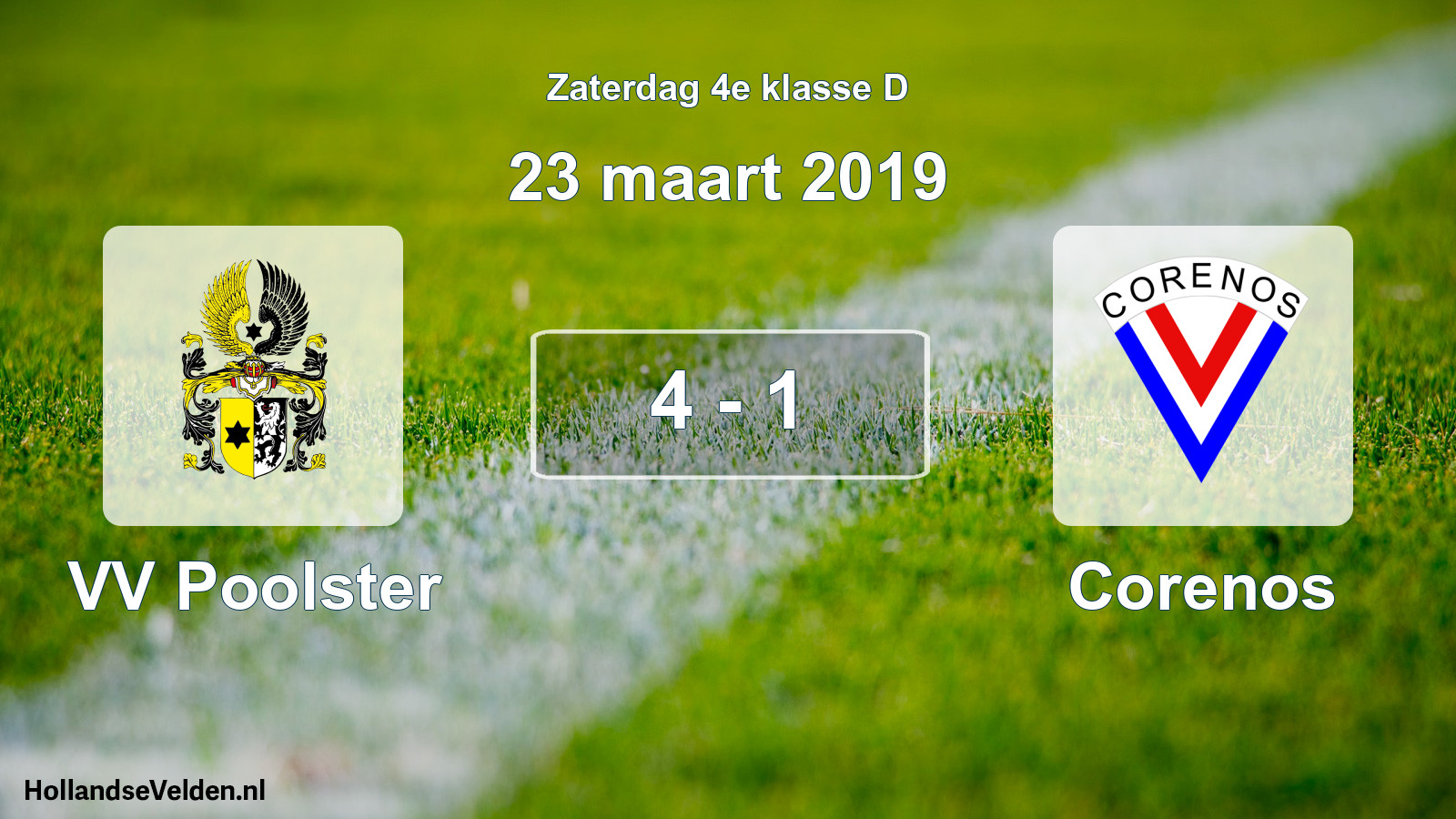 Total number of matches played: VV Poolster - Corenos 4 - 1 (23 March 2019)