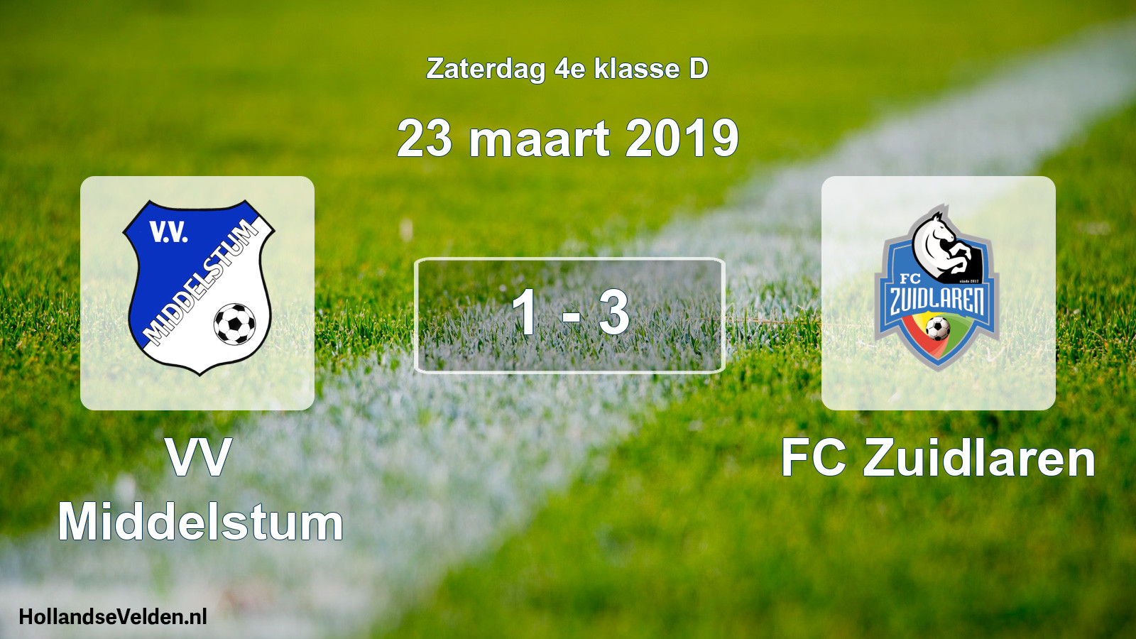 Total number of matches played: VV Middelstum - FC Zuidlaren 1 - 3 (23 March 2019)